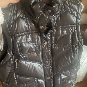 Black shiny Harley Davidson puffer vest size large